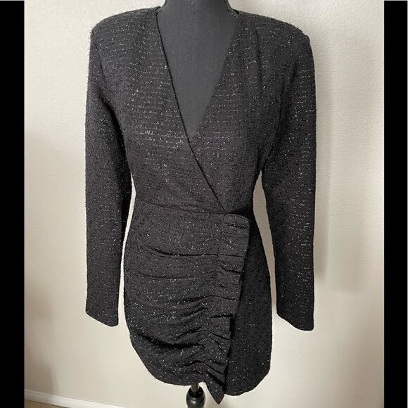 NWT Zara Textured Weave Dress With Ruffles - Picture 3 of 11